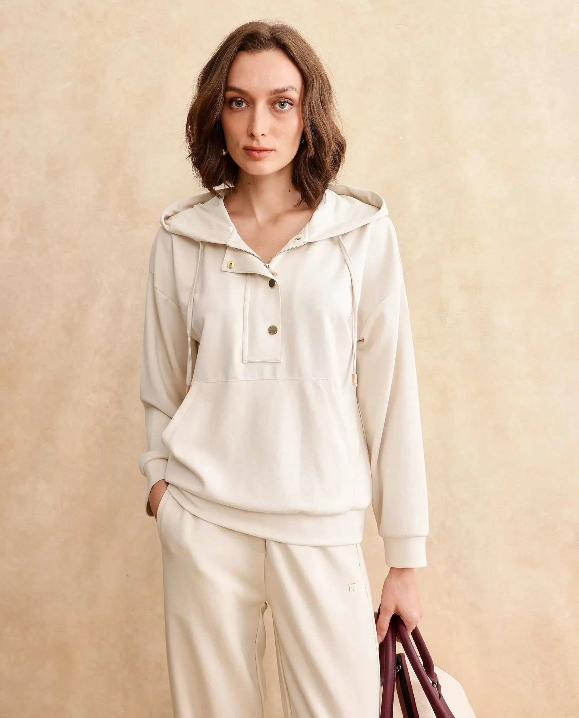 Rareism Women Yalova Primary Off White Full Sleeve Sweatshirt