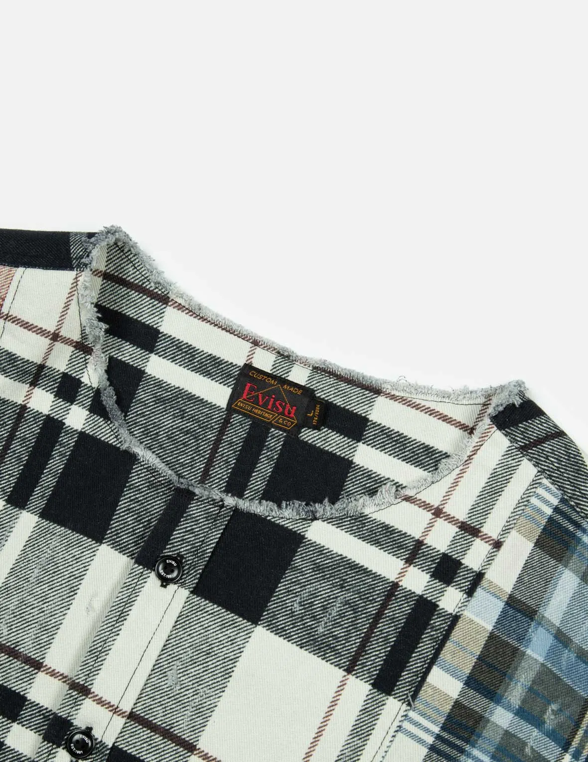 Raw Edge Patchwork Loose Fit Shirt