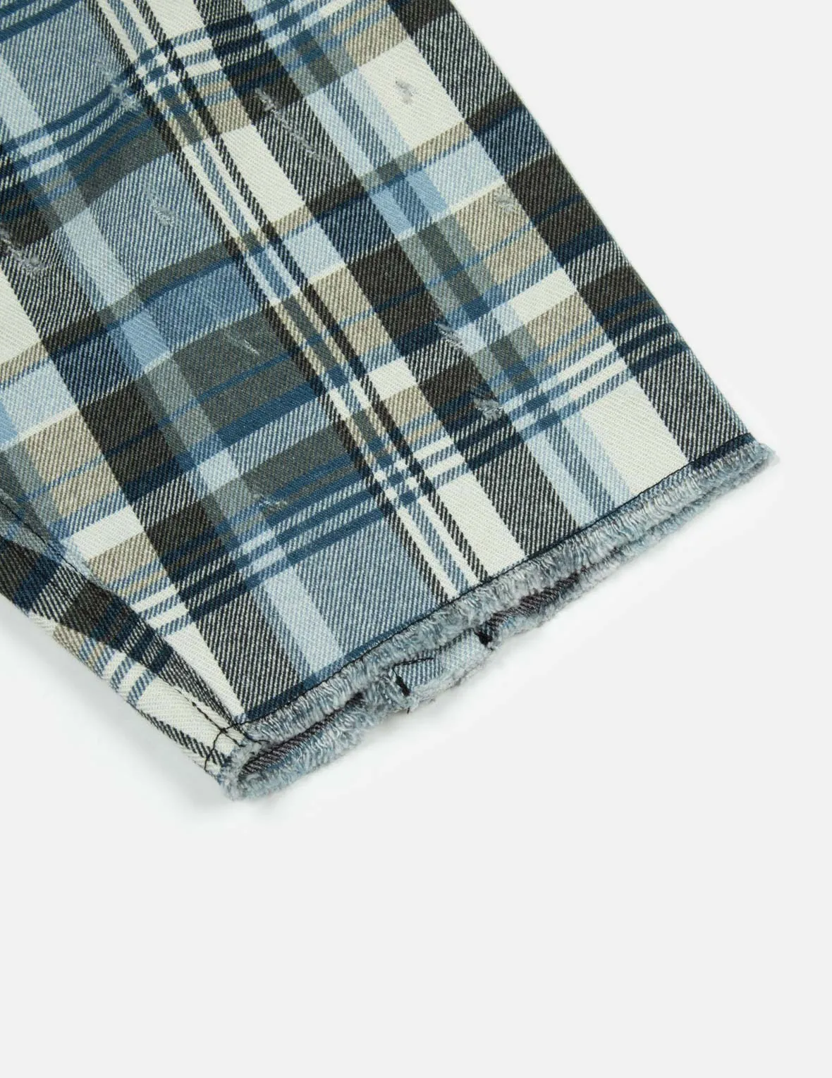 Raw Edge Patchwork Loose Fit Shirt