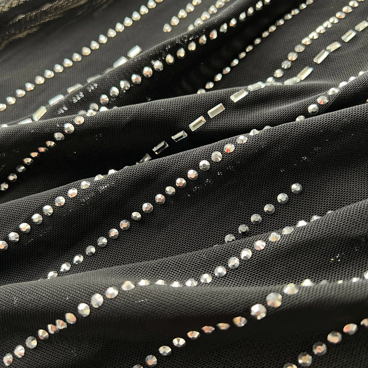 Rhinestone Studded Hollowed Slip Dress