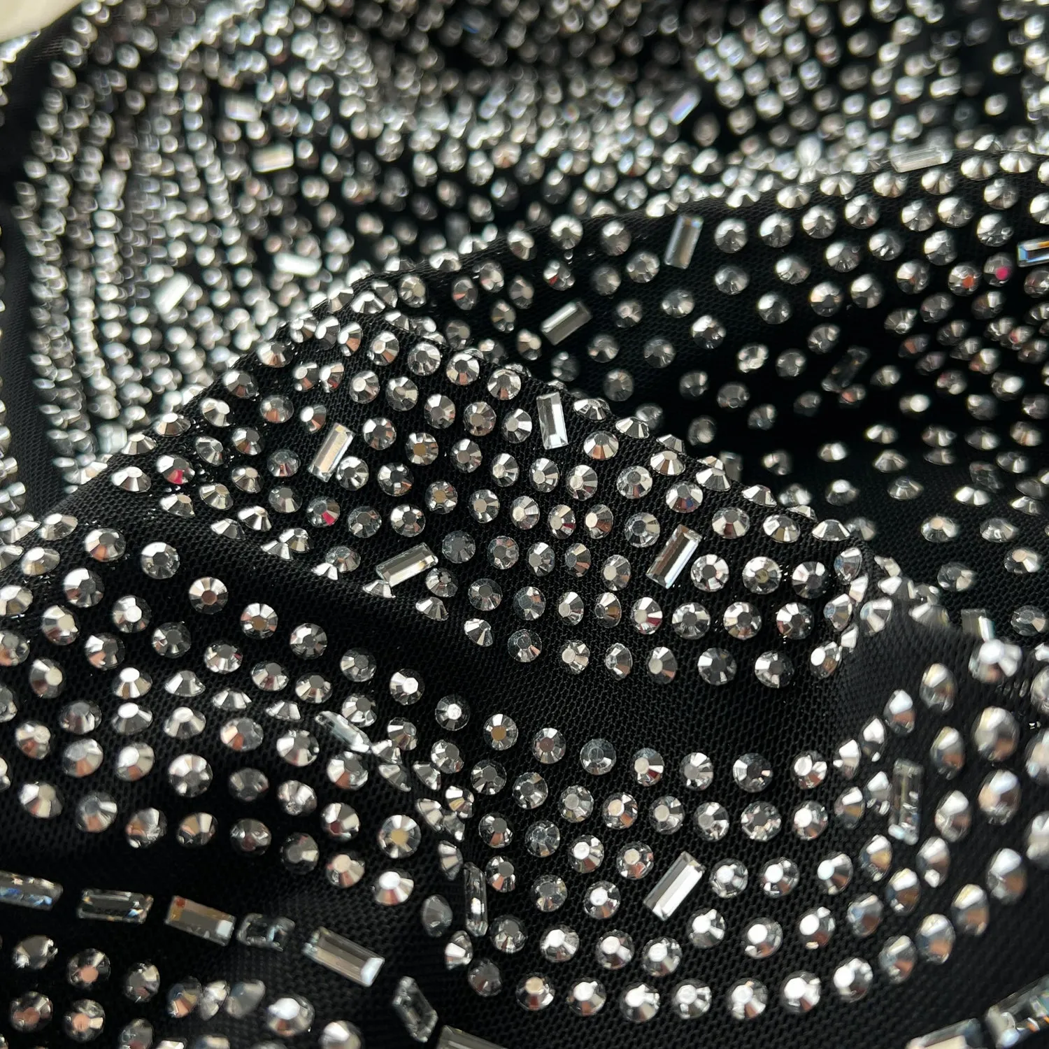 Rhinestone Studded Hollowed Slip Dress