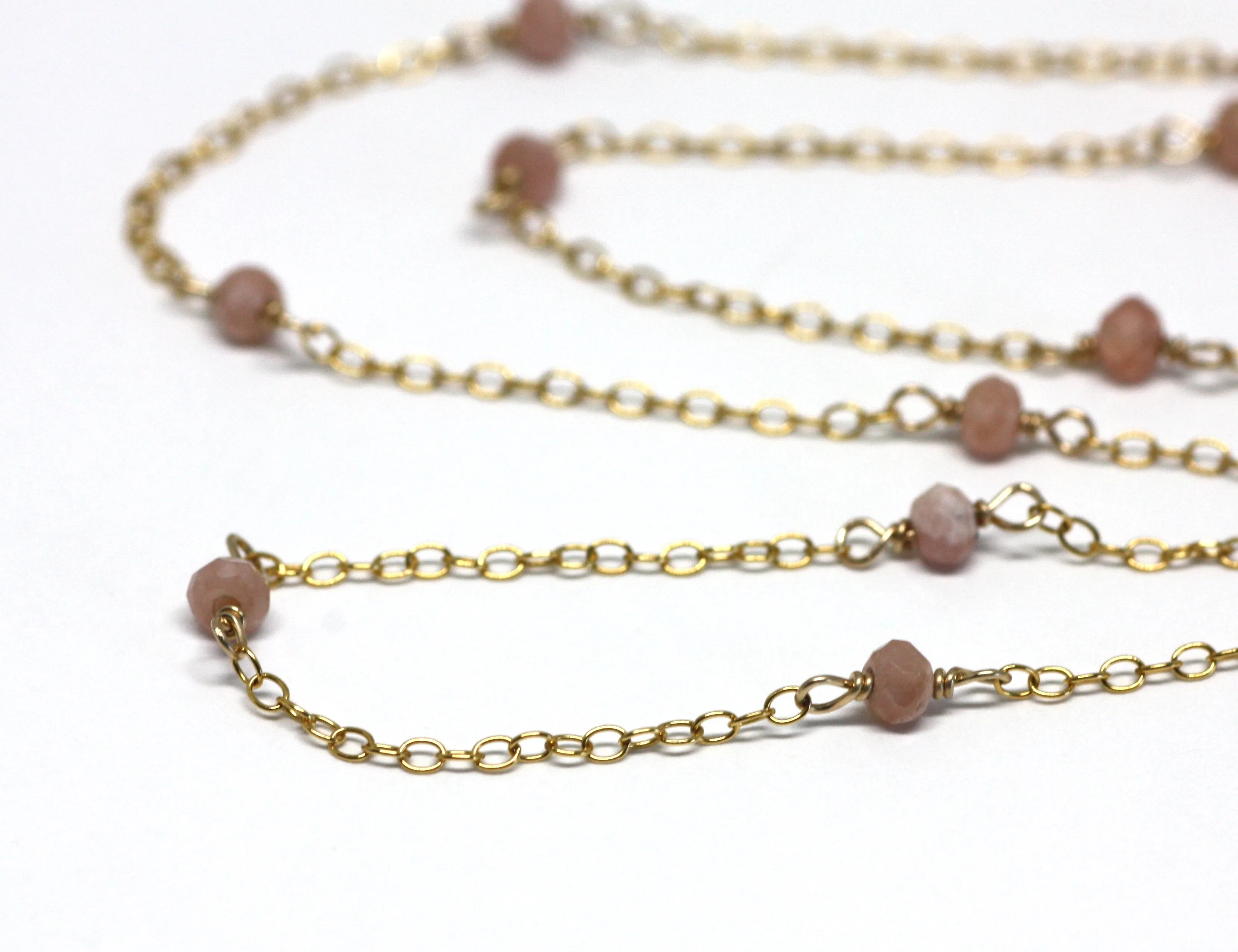Rhodocrosite Wire Wrapped Layering Necklace
