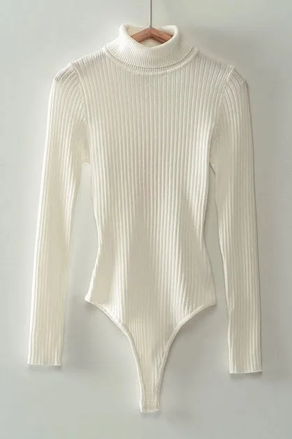 Rib Knit Turtle Neck Bodysuit