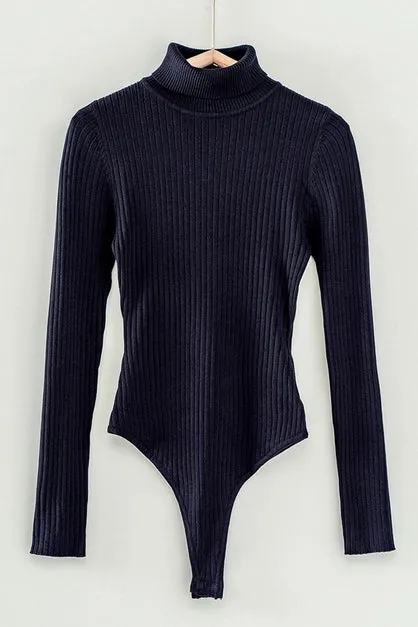 Rib Knit Turtle Neck Bodysuit