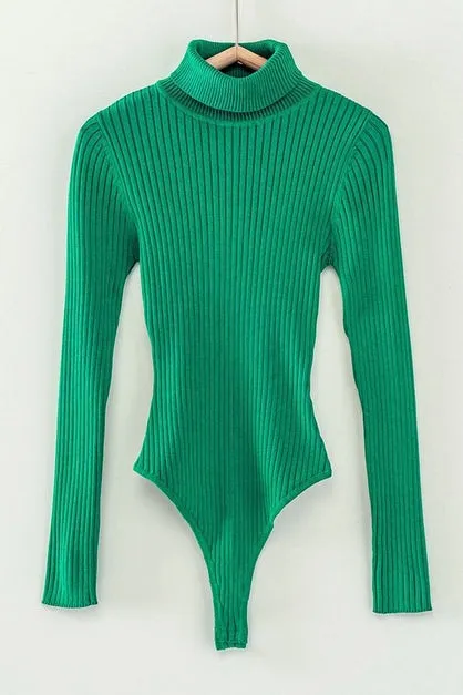Rib Knit Turtle Neck Bodysuit