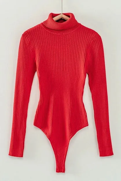 Rib Knit Turtle Neck Bodysuit