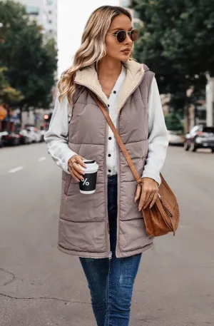 Riley Long Hooded Puffer Vest