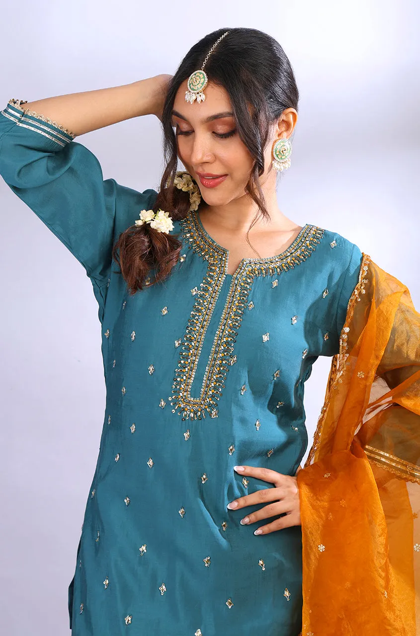 ROOH - Teal Three Piece Suit Set