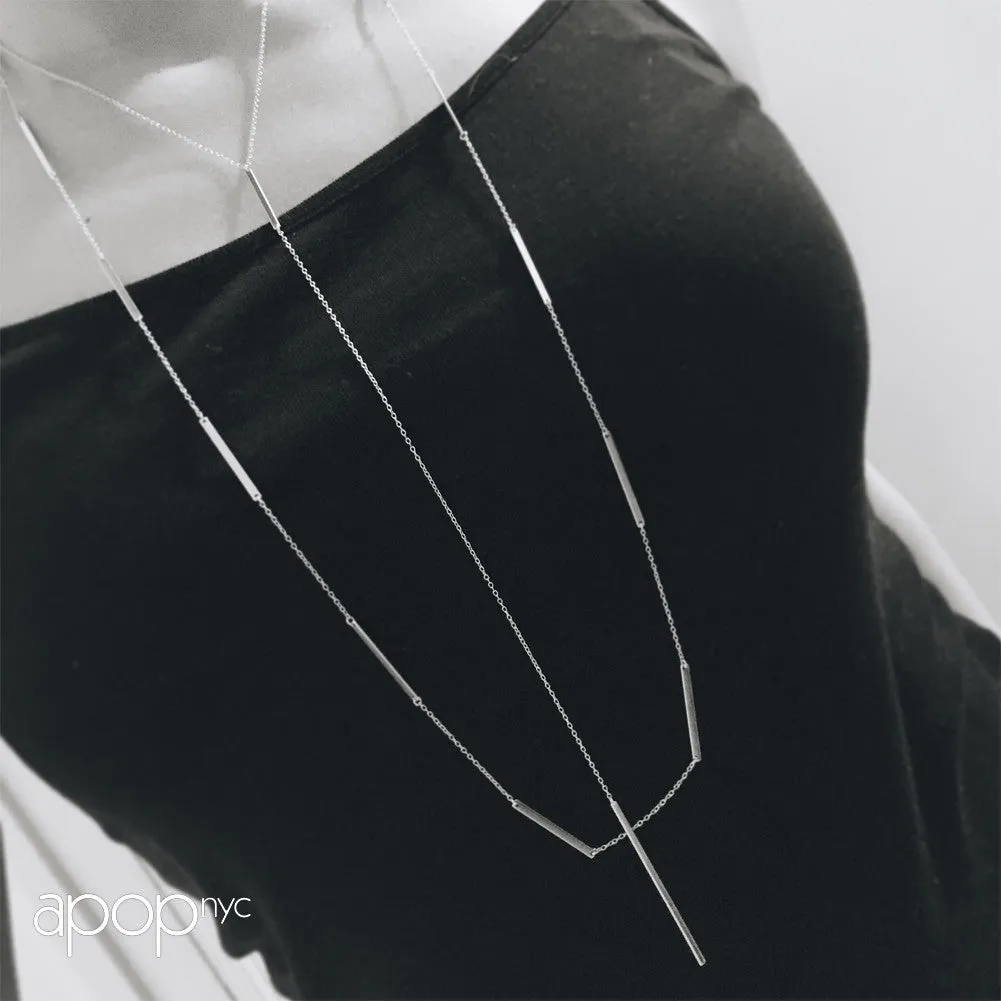 Rosy Bar Link Layering Necklace
