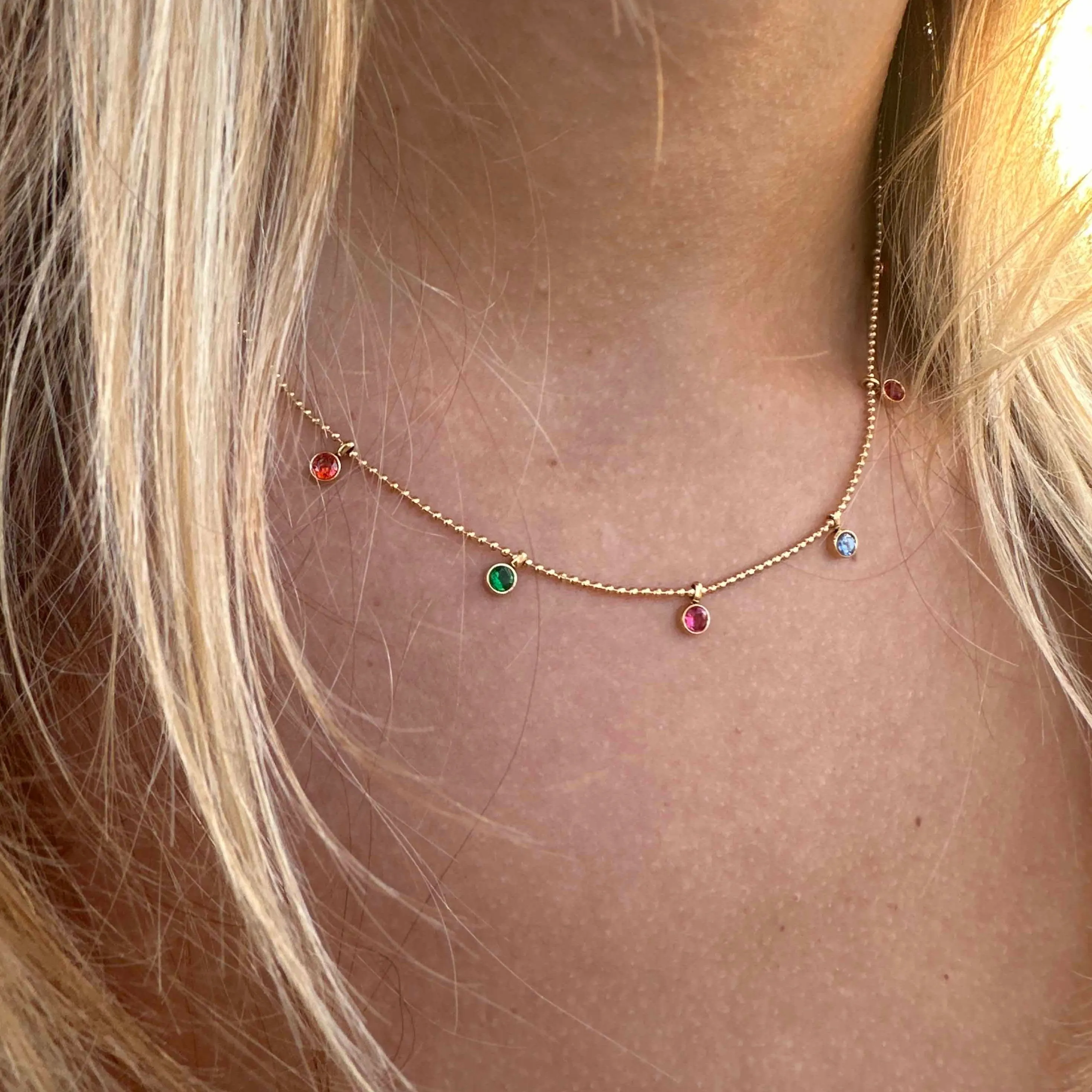 Round Crystals Sprinkles Necklace