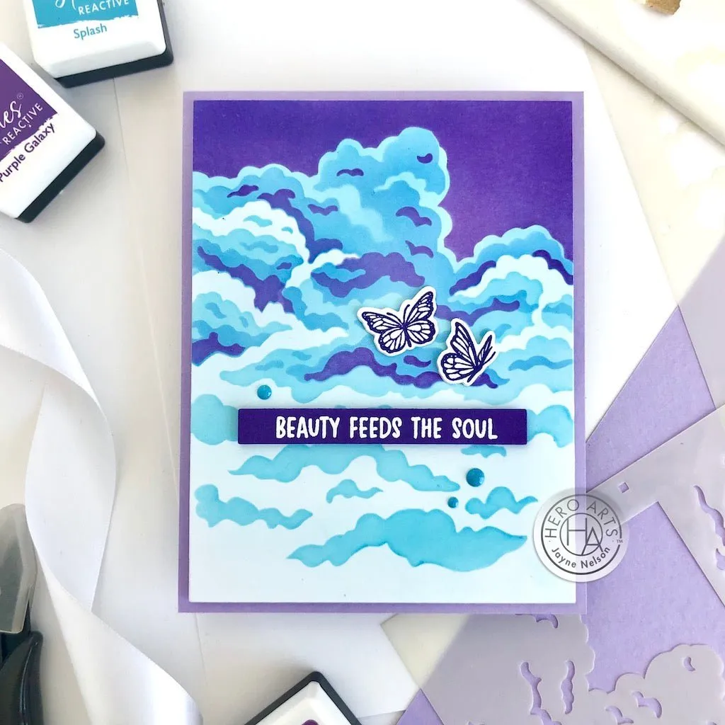 SA241 Color Layering Clouds Stencils