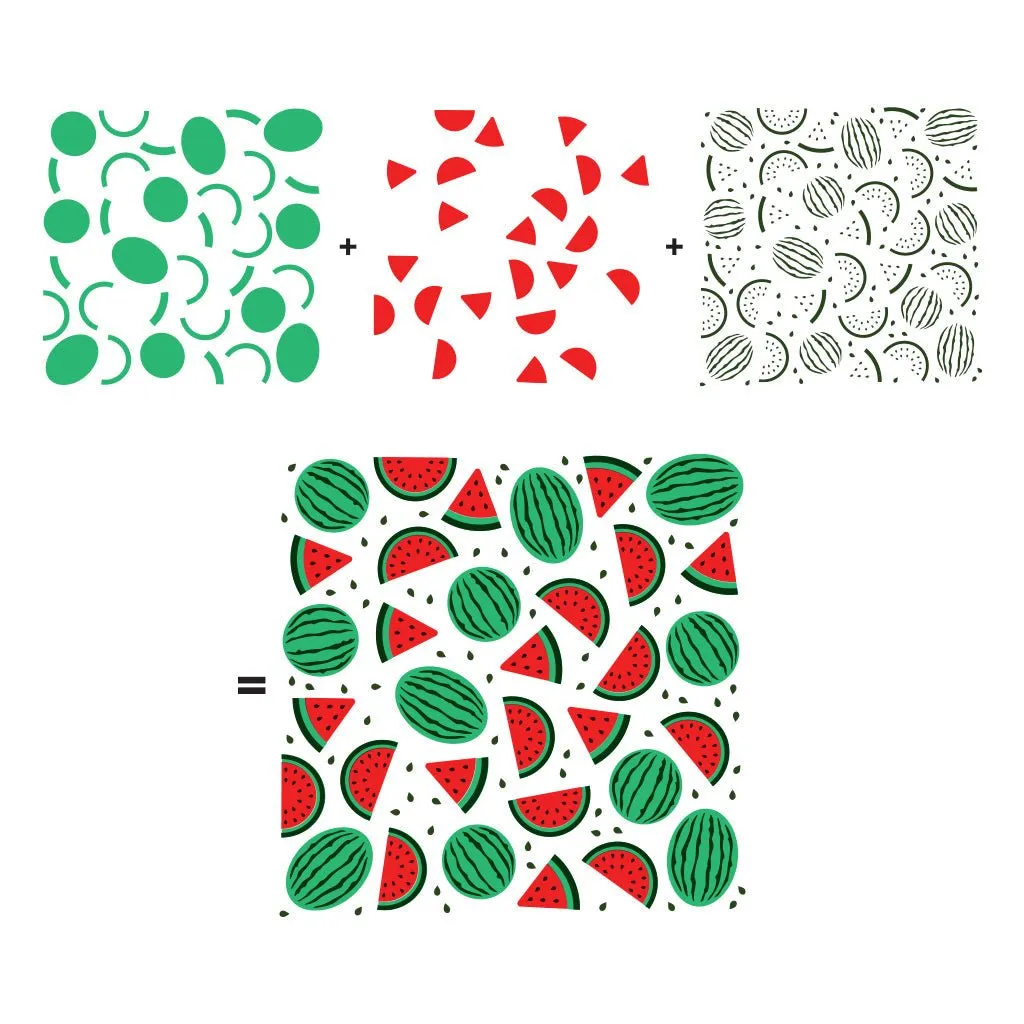 SA250 Color Layering Watermelon Stencils