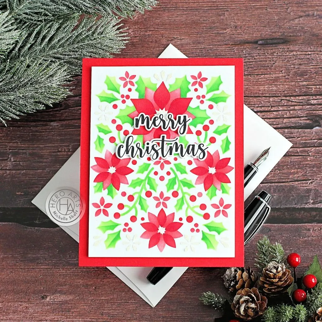 SA284 Color Layering Poinsettia Pattern Stencils