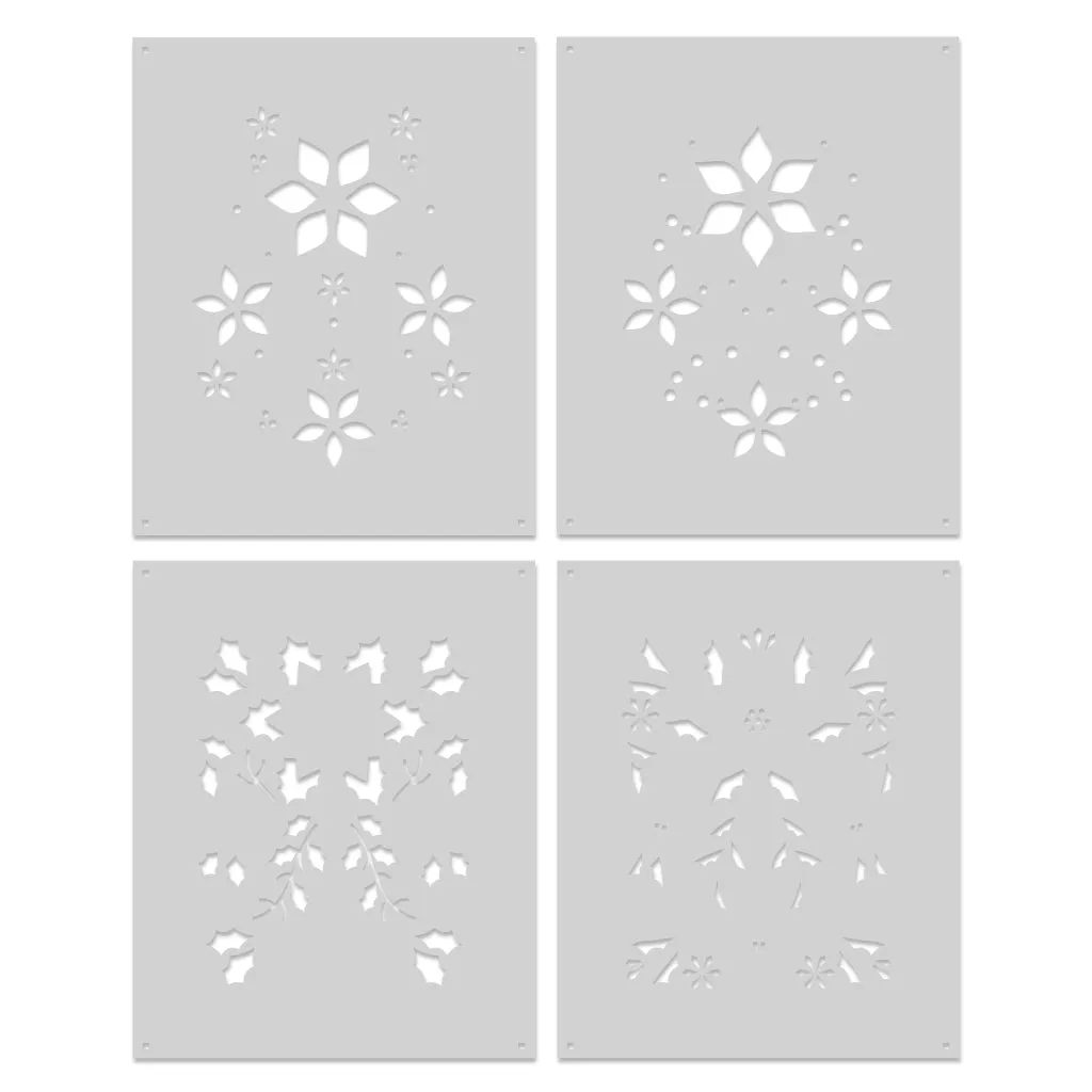 SA284 Color Layering Poinsettia Pattern Stencils