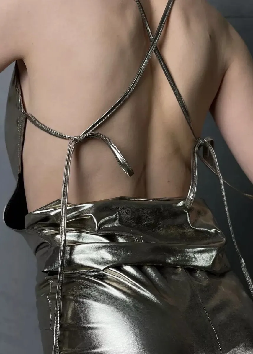 Sabina Metallic Slip Dress