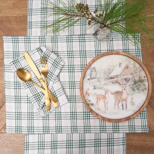 Sage & Gold Plaid Table Linens
