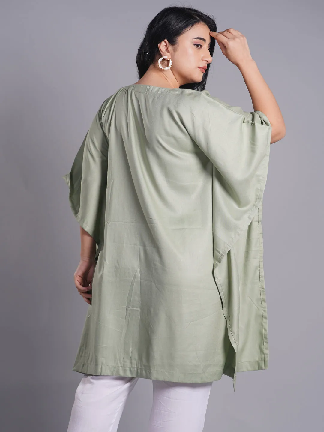 SageGreen Rayon KaftanKurta - Viridescent