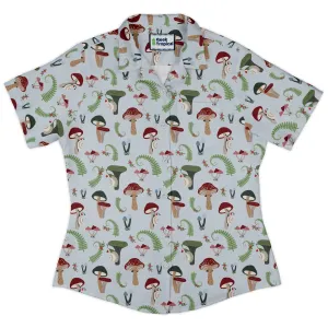 Santa Snails and winter mushrooms Curvy Button Up Shirt