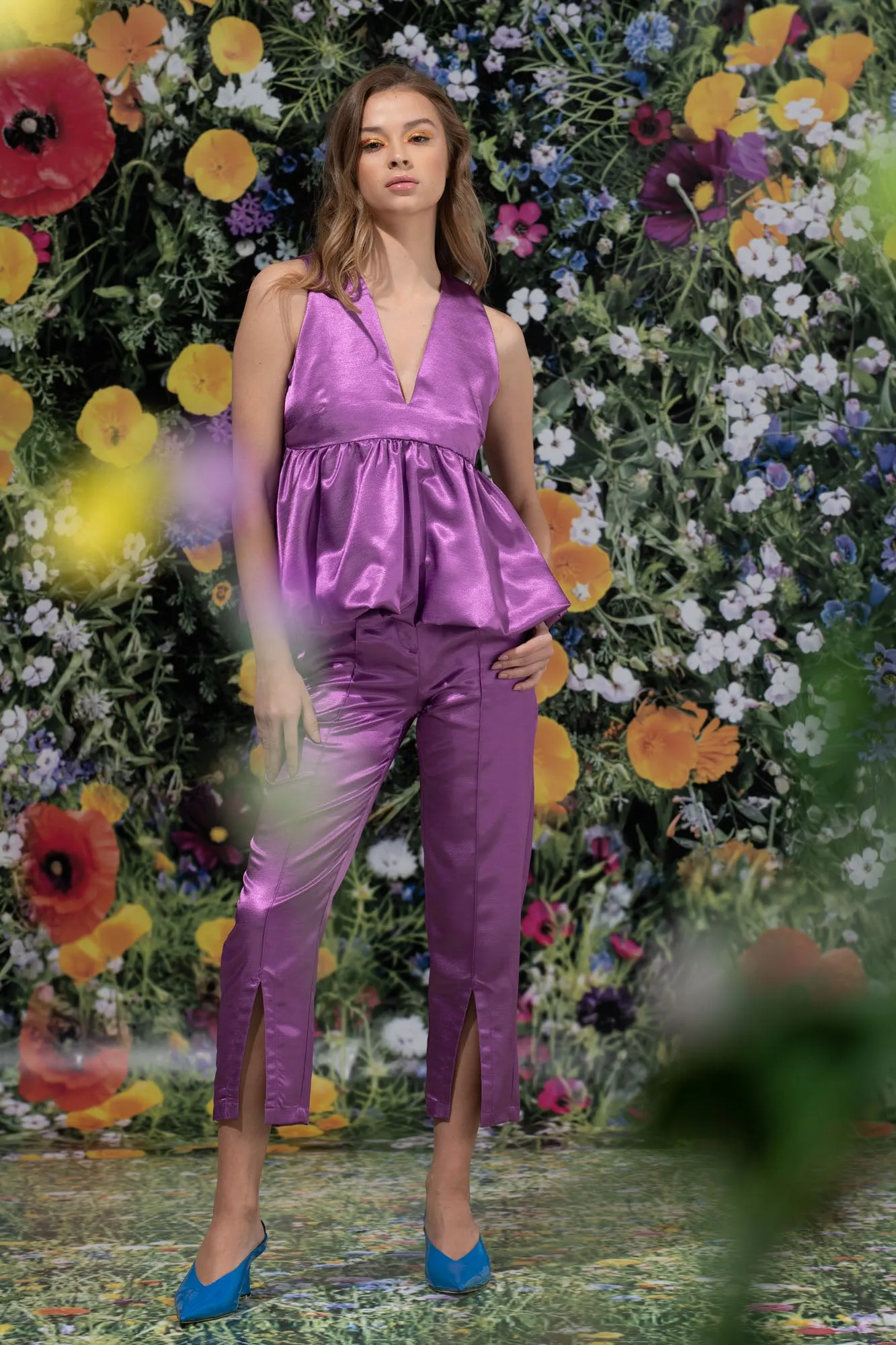 SATIN CHINO PANTS