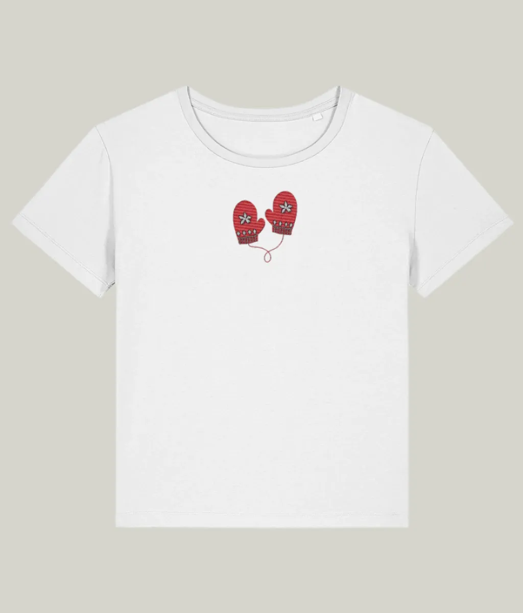 See’-Soo Women’s “Eira” 100% Organic Cotton Embroidered T-Shirt, White