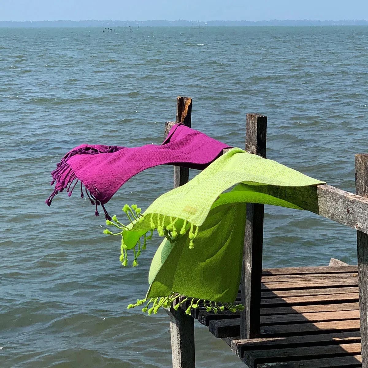 Set of 2 Partridge Eye Towels - Lime Love, Purple Passion