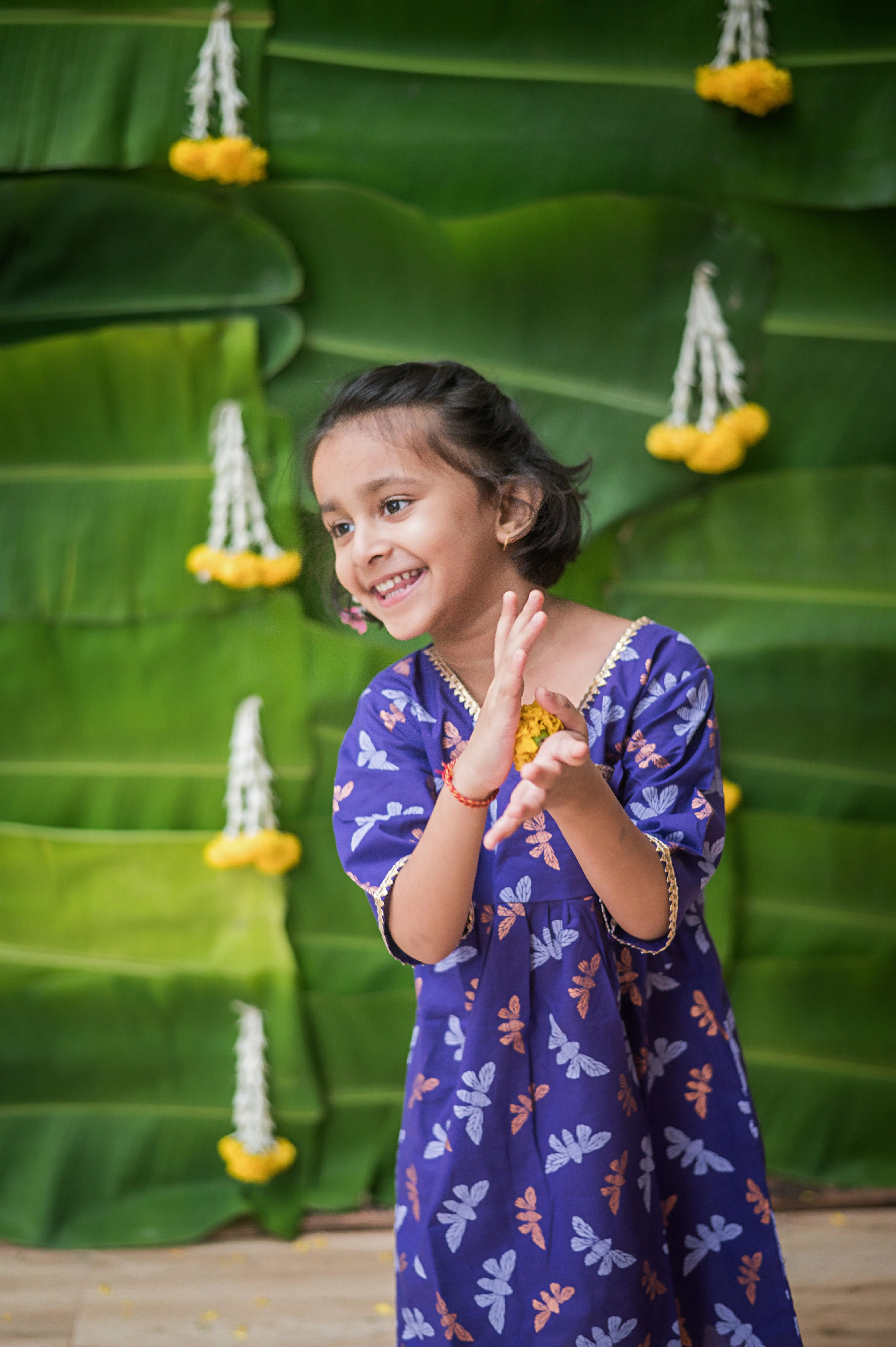 Shimmering Butterfly Girls Ethnic Wear
