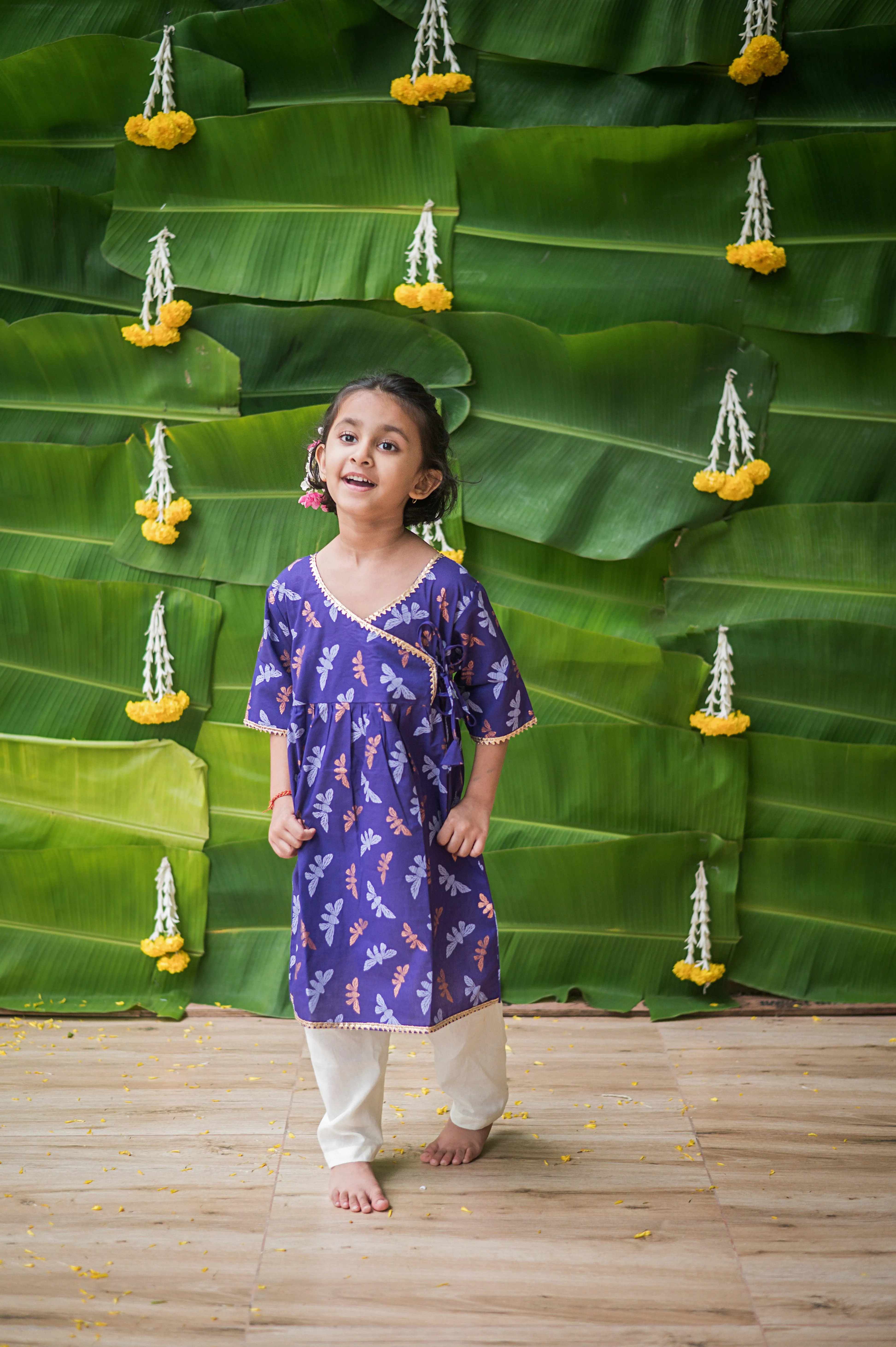 Shimmering Butterfly Girls Ethnic Wear