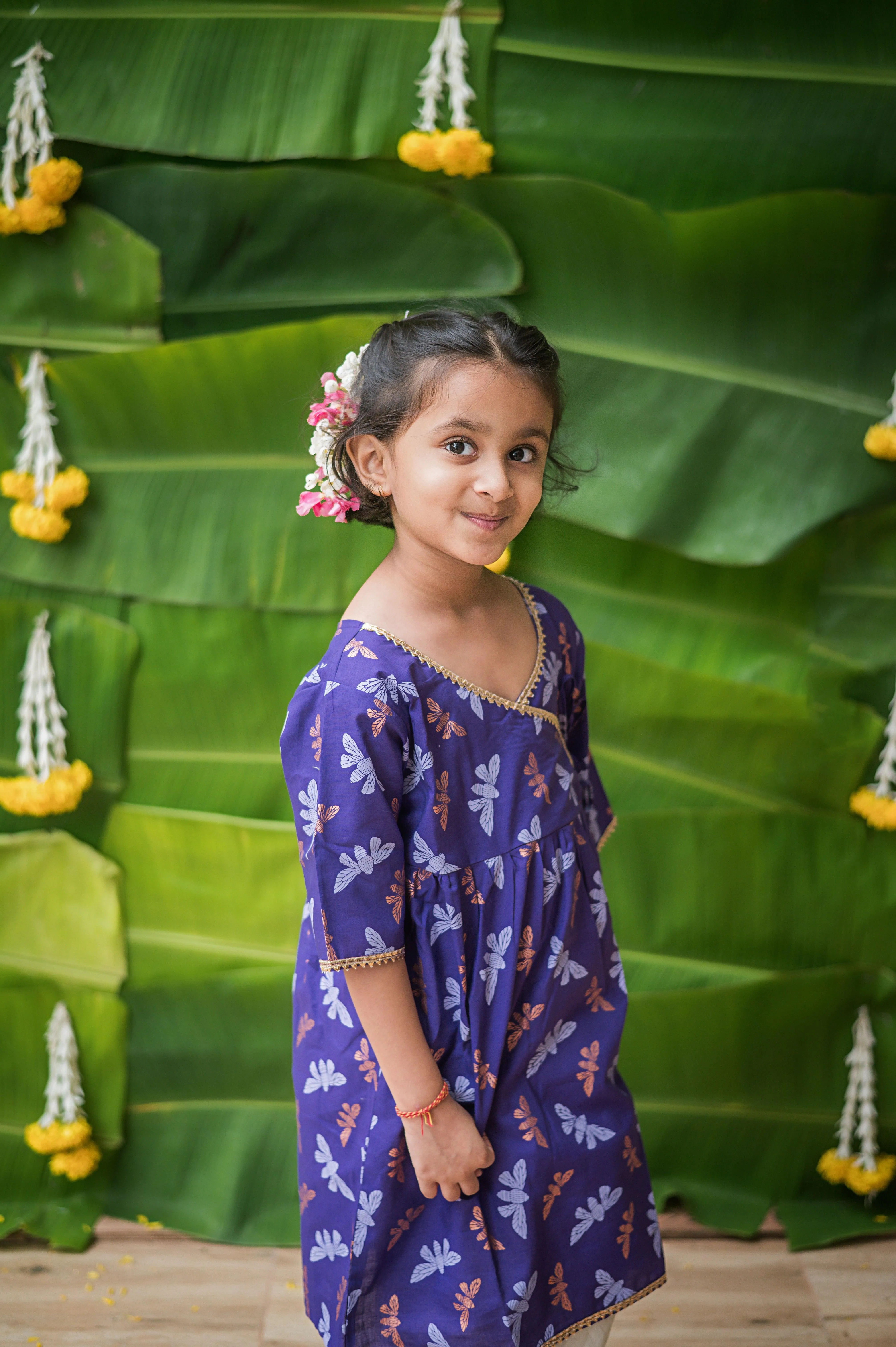 Shimmering Butterfly Girls Ethnic Wear