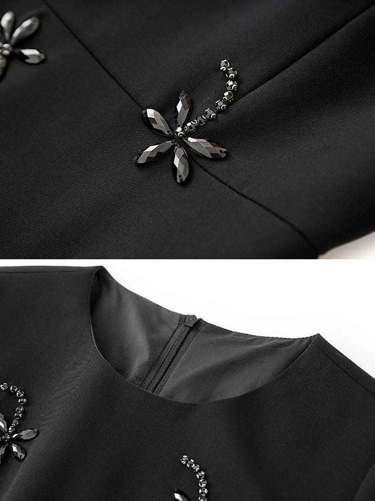 Short Sleeve Spliced Diamonds Dress
