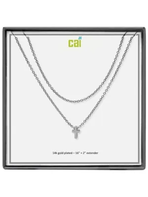 Silver Cross Dainty Layering Necklace