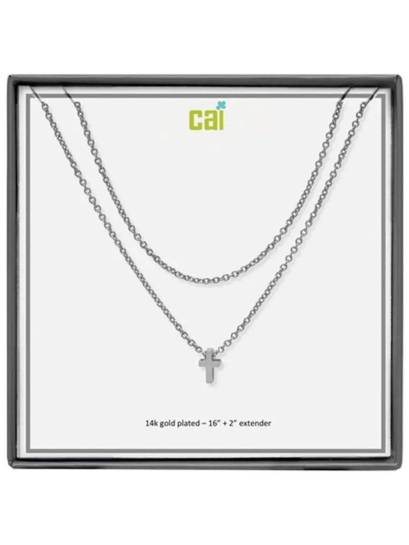Silver Cross Dainty Layering Necklace