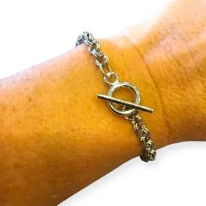 Silver Double Linked Toggle Bracelet