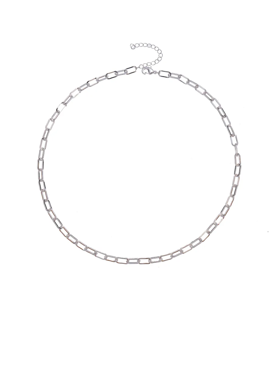 Silver Paperclip Necklace Medium