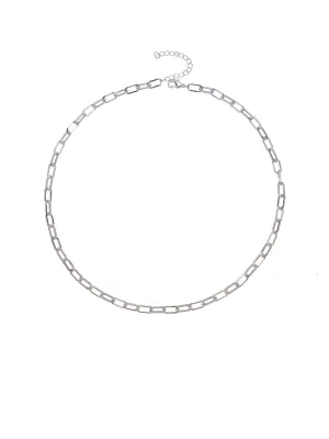Silver Paperclip Necklace Medium