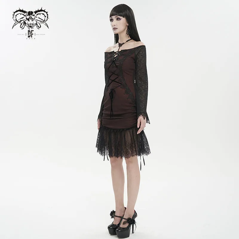 SKT164 Gothic Dark Red Daily Dress