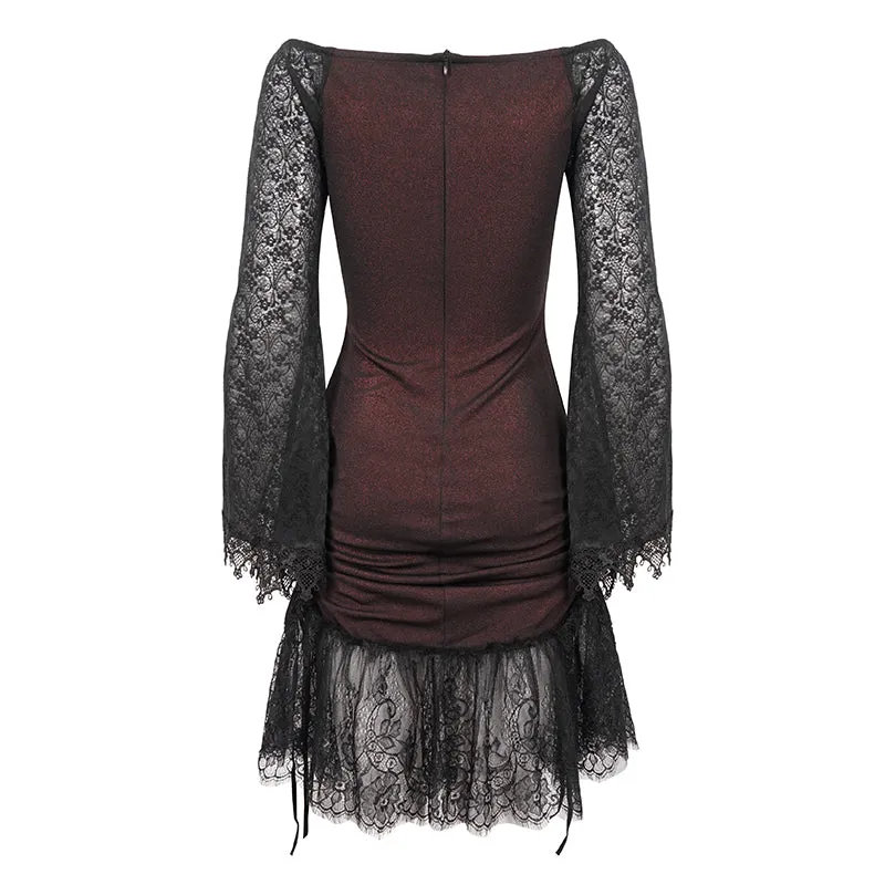 SKT164 Gothic Dark Red Daily Dress