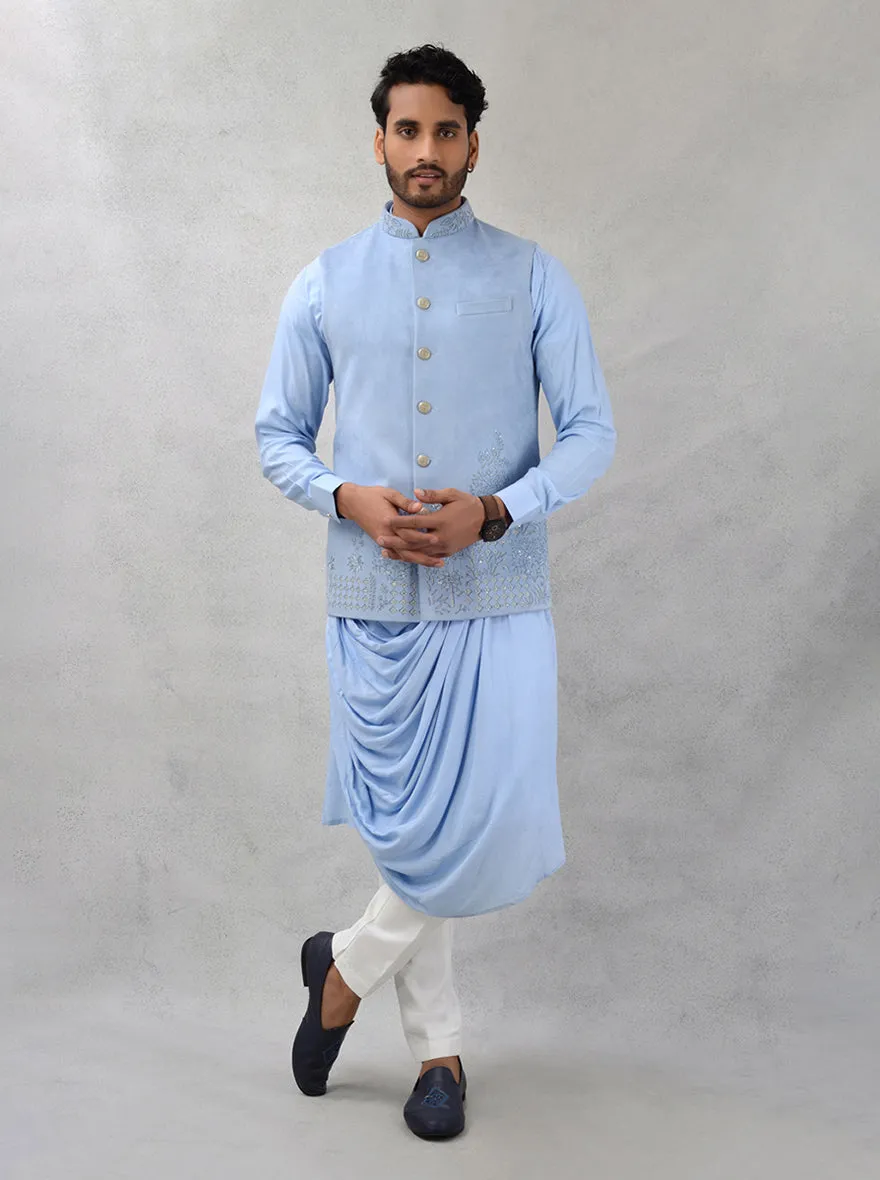 Sky Blue  Kurta Set with Koti | TULA