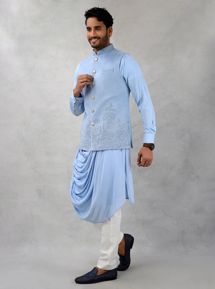 Sky Blue  Kurta Set with Koti | TULA