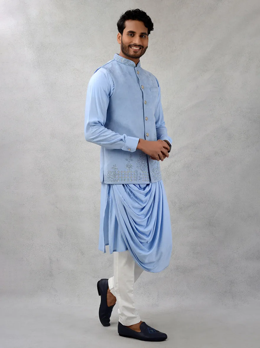 Sky Blue  Kurta Set with Koti | TULA