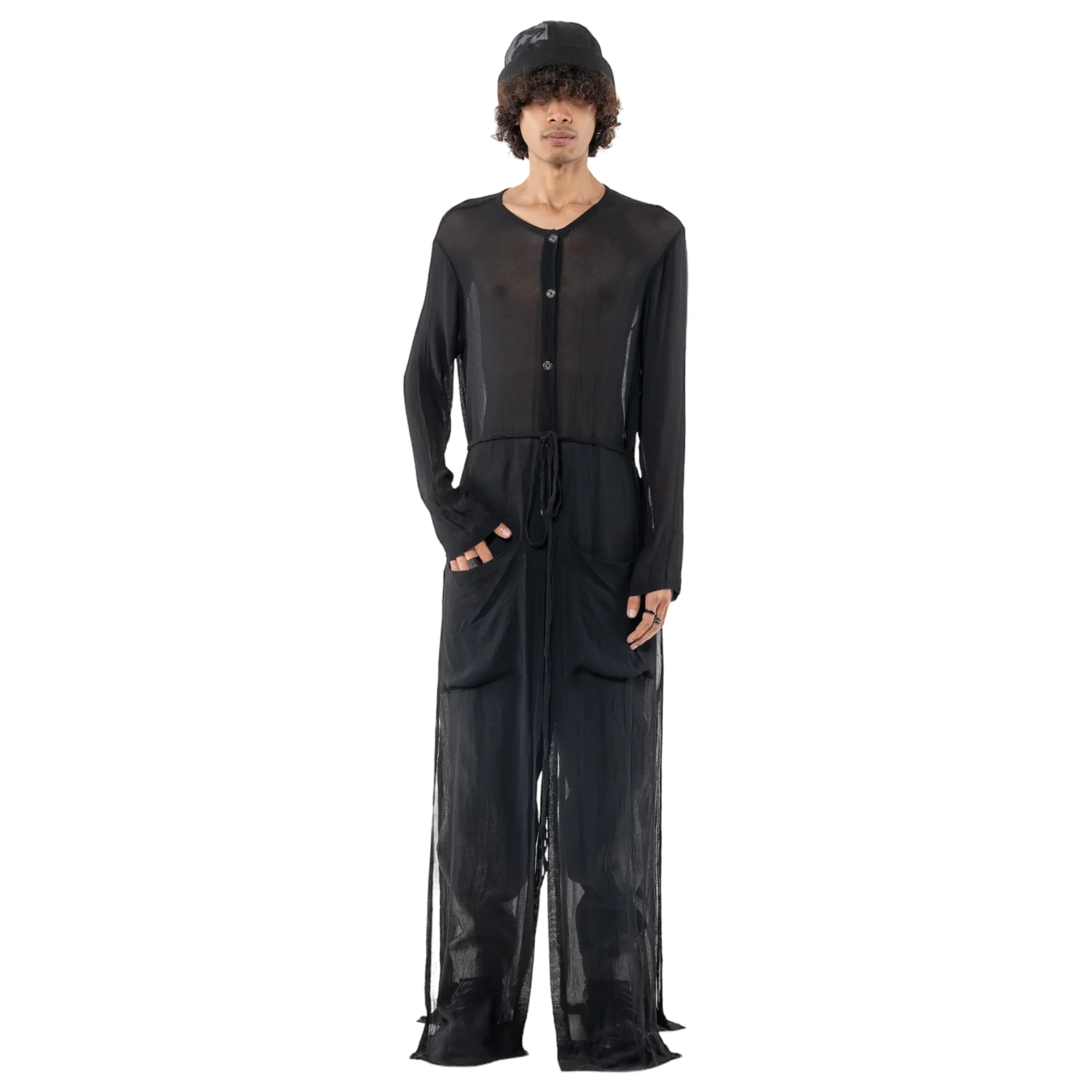 Slit coat sheer