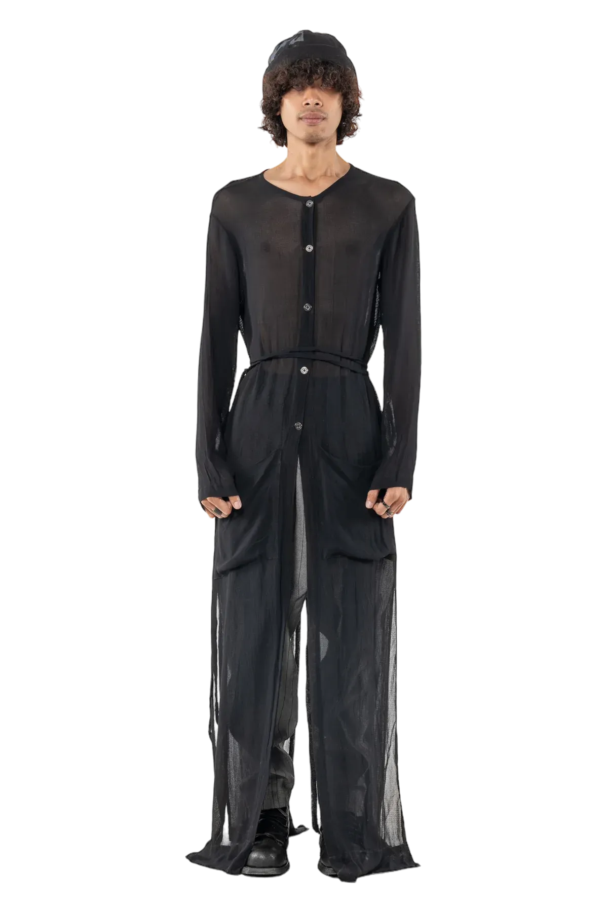 Slit coat sheer