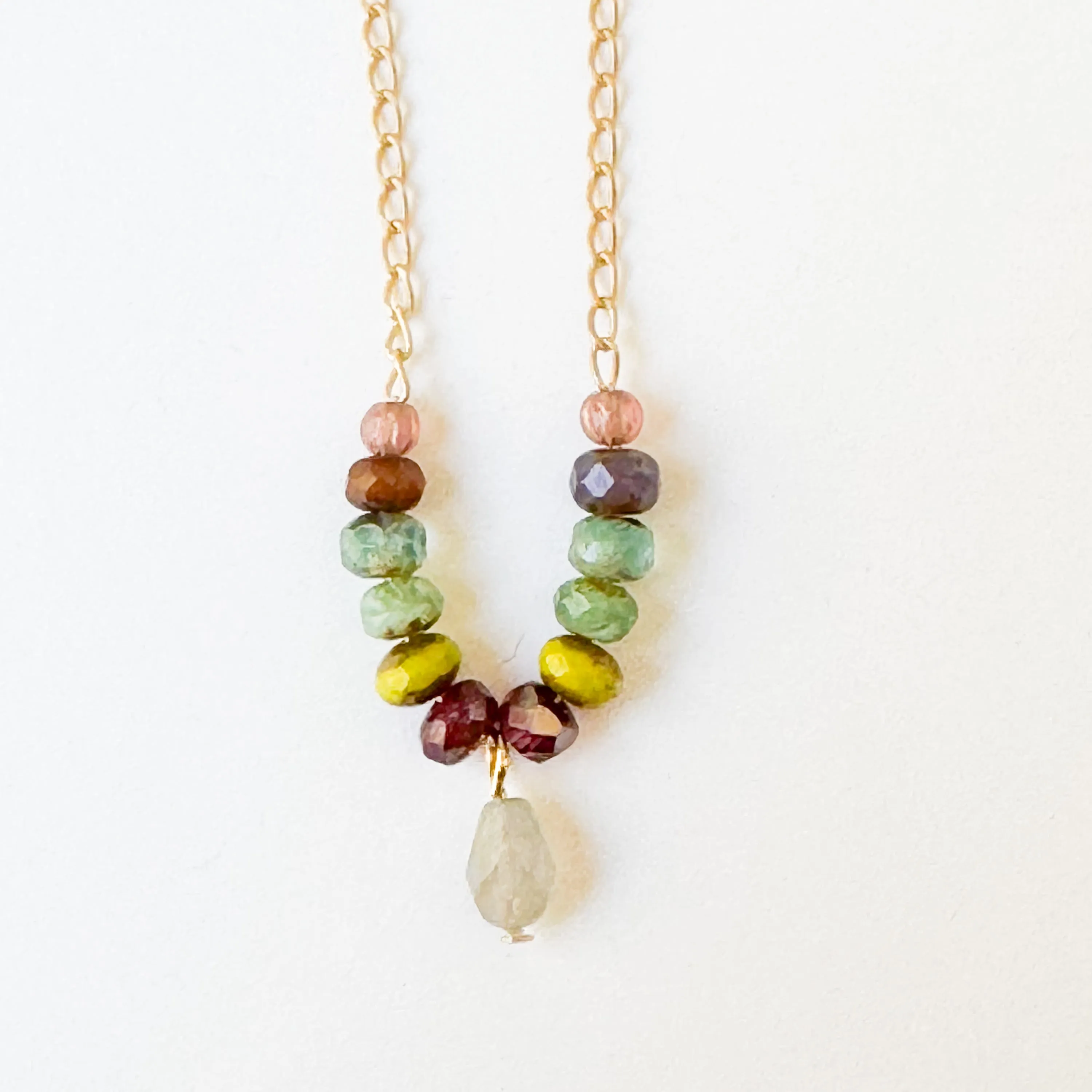 Small bead necklace, dainty bead necklace, colorful necklace - WS
