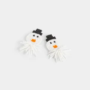 Snowman Beaded Earrings