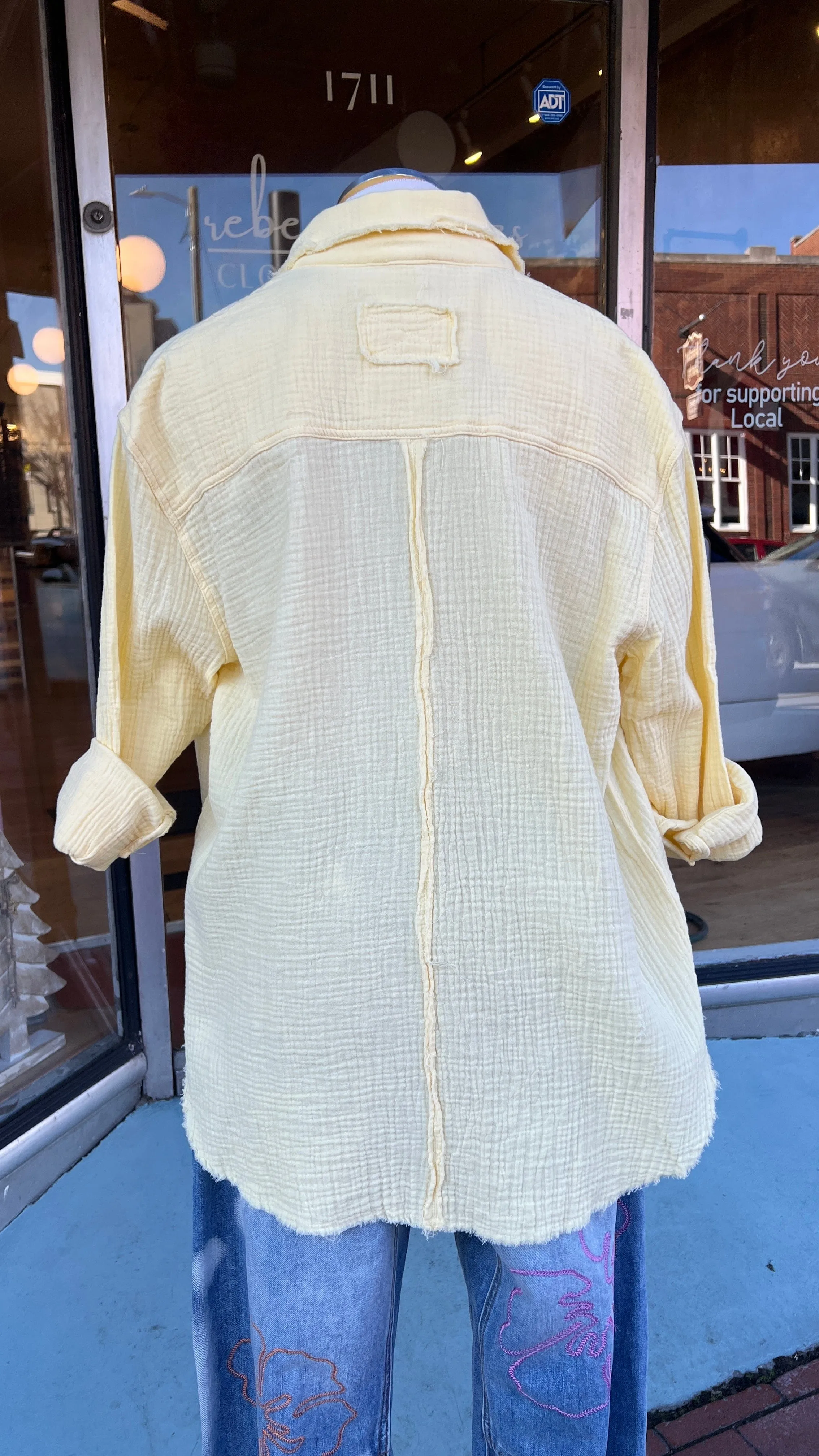 Soft Crinkle Cotton Gauze Button Down Shirt