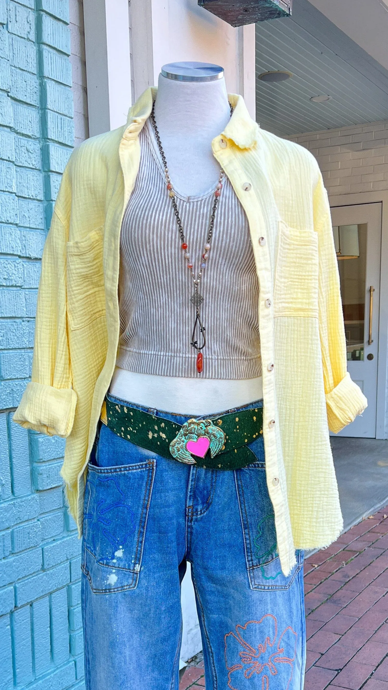 Soft Crinkle Cotton Gauze Button Down Shirt