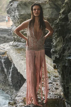 Soft Pink Tasseled Dress
