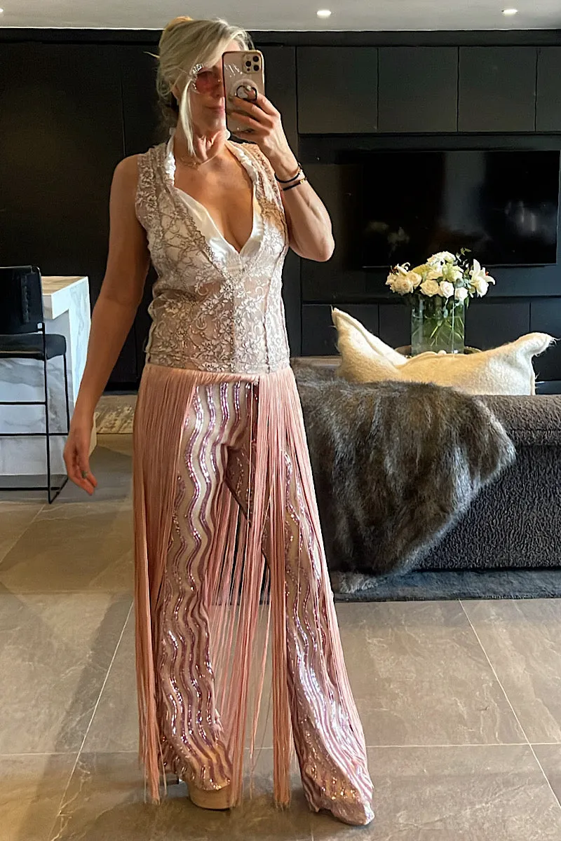 Soft Pink Tasseled Dress