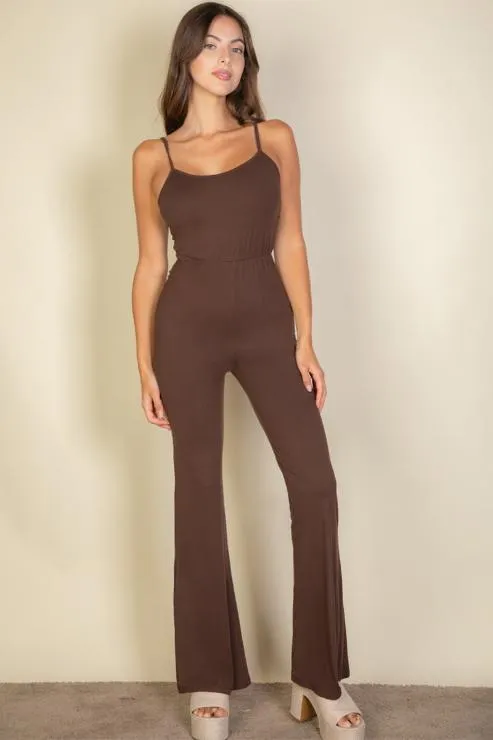 Solid Sleeveless Wide Leg Jumpsuit (capella)