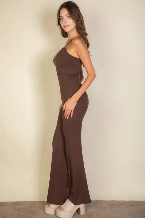 Solid Sleeveless Wide Leg Jumpsuit (capella)