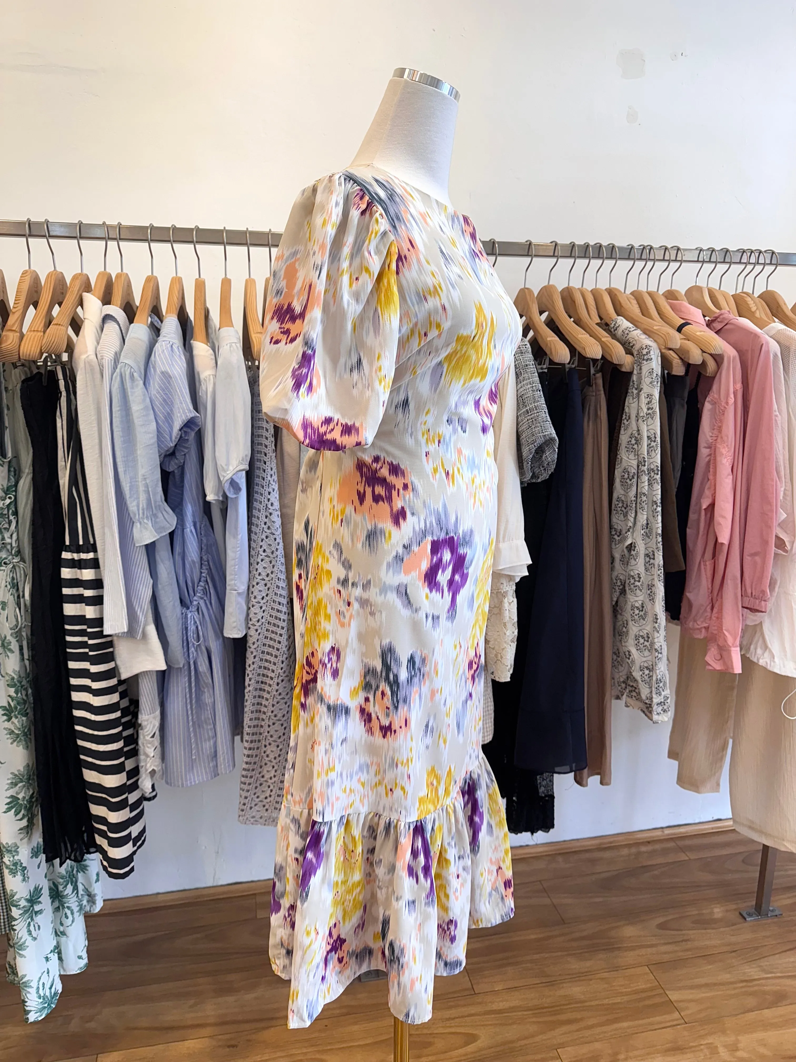 Spring Floral Sunshine Rose Long Dress